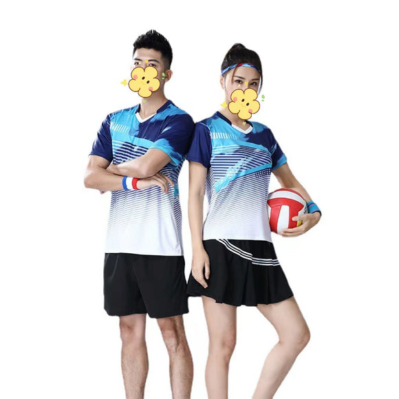 Unisex Summer Short Sleeve Badminton Uniform Set