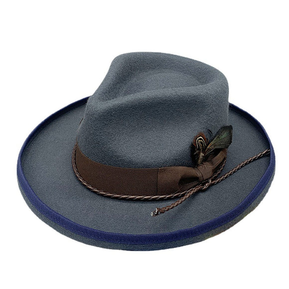 Unisex Woolen Western Fedora Hat for Women