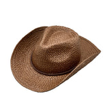 Handwoven Raffia Western Cowboy Hat