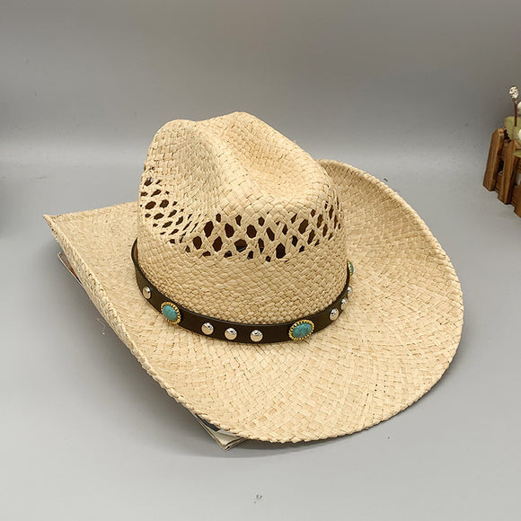 Unisex Straw Western Cowboy Hat