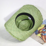 Green Rafia Handwoven Cowboy Hat