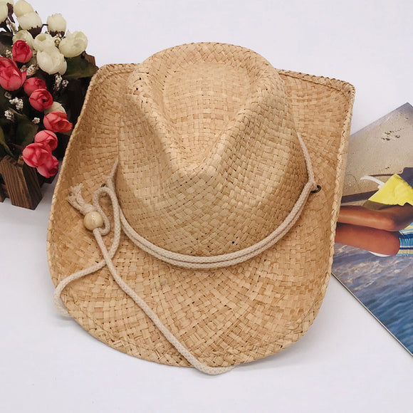 Summer Raffia Flat Straw Hats for Women's Sea Beach Vacation