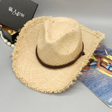 Summer Raffia Flat Straw Hats for Women's Sea Beach Vacation