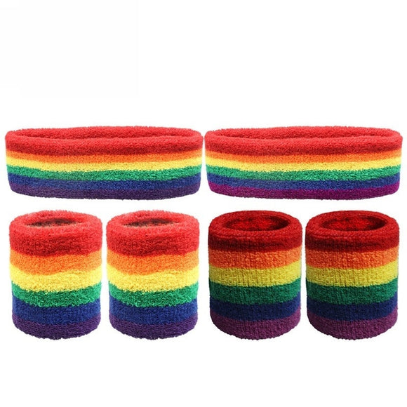 Rainbow Wristband and Headband Set