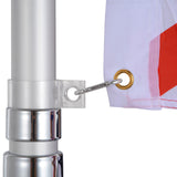 Silver Telescoping Garden Flag Pole Kit for Outside