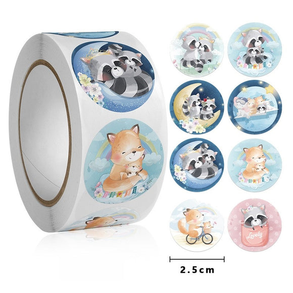 Round Easter Egg Bunny Roll Stickers