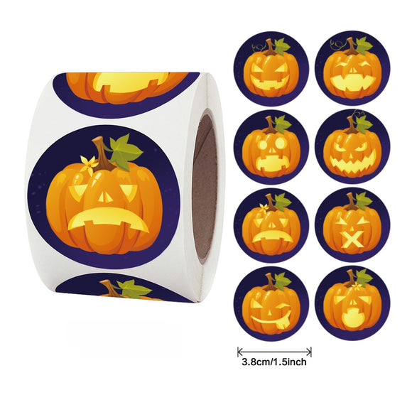 Round Halloween Stickers Roll 1.5