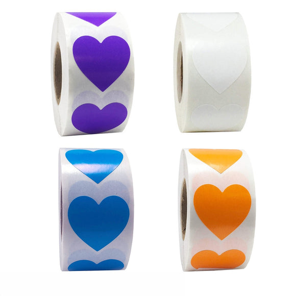 Heart-Shaped Adhesive Sticker Labels