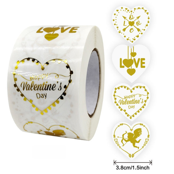 Heart Shape Thank You Stickers Roll for Sealing and Decoration
