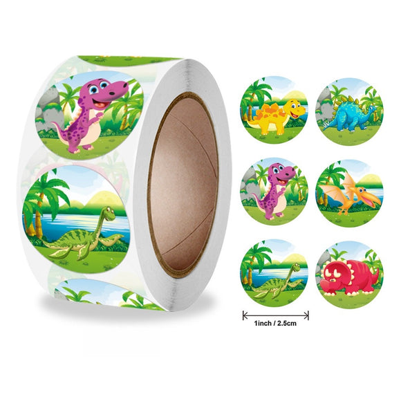 Adorable Round Animal Face Stickers Roll for Kids