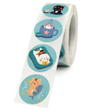 1"Round Animal Stickers Roll for Kids