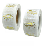 1" Round Clear Merry Christmas Stickers Roll