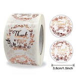 1" Round Clear Gold Foil Thank You Stickers Roll