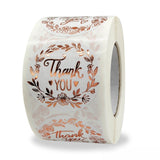 1" Round Clear Gold Foil Thank You Stickers Roll