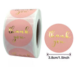 1" Round Pink and Gold Foil Thank You Stickers