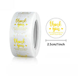 1" Gold Foil Thank You Stickers Roll