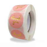 1''  Pink Foil Thank You Sticker Rolls
