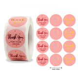 1''  Pink Foil Thank You Sticker Rolls