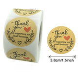 1/1.5/2'' Thank You for Supporting Our Small Business Kraft Paper Thank You Stickers