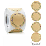 2" Self Adhesive Floral Kraft Paper Label Stickers Roll
