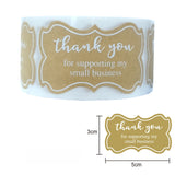 3x5cm Kraft Paper Thank You for Your Order Stickers Roll