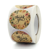1" Thank You Flower Patterns Round Kraft Labels Stickers Roll