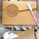 1" Gold Foil Round Thank You Stickers Roll