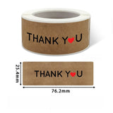 1" x 3" Rectangle Kraft Paper Thank You Stickers