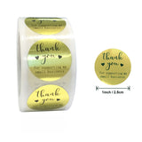 1 Inch Thank You Golden Wrapping Sticker Labels