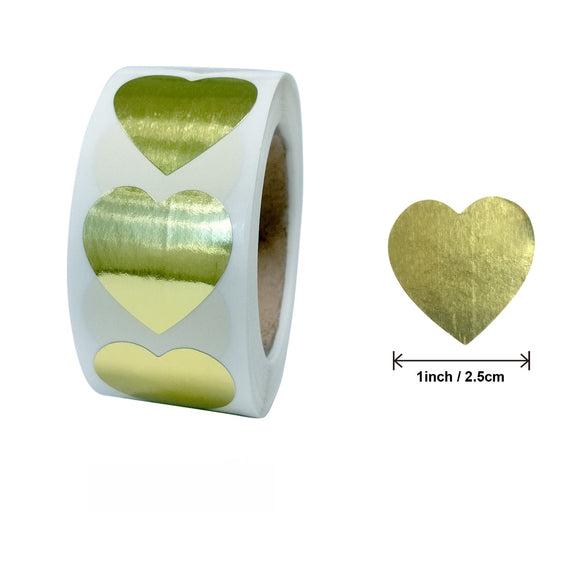1 inch Heart Shape Love Labels Stickers Roll