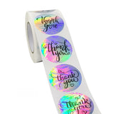 1/1.5'' Thank You Adhesive Holographic Rainbow Stickers Roll