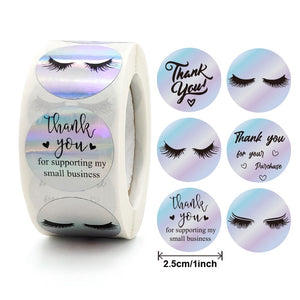 1/1.5 inch Round Holographic Rainbow Thank You Stickers for Gift Bags