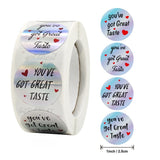 1.5" You've Got Great Taste Black Ink Holographic Silver Stickers
