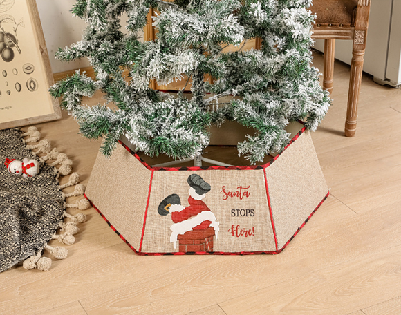 Hot Sale Felt Christmas Tree Skirt Base Floor Mat Cover For Xmas Party Decoration Custom