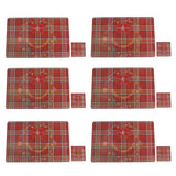 Red Flower Dinner Place Mat for Christmas Decorations
