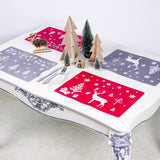 Santa Snowman Printed Non-Slip Washable Table Mats