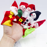 Kids Toy 5pcs Snowman Figurines Gift Decor Doll Elk Christmas Felt Finger Puppet