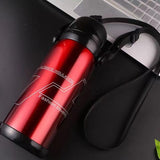 Easy Carry Double Wall Vacuum Thermos Flask with Lid & Handgrip Travel Water Pot Coffee Pot