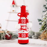Hot Selling Home Decorations Knitted Wool Christmas Wine Bottle Cover