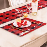 Christmas Dinner Red Linen Kitchen Placemat