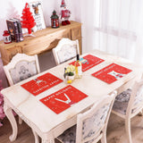 Wholesale Christmas PVC Red Green Deer Water Proof Dining Table Mat