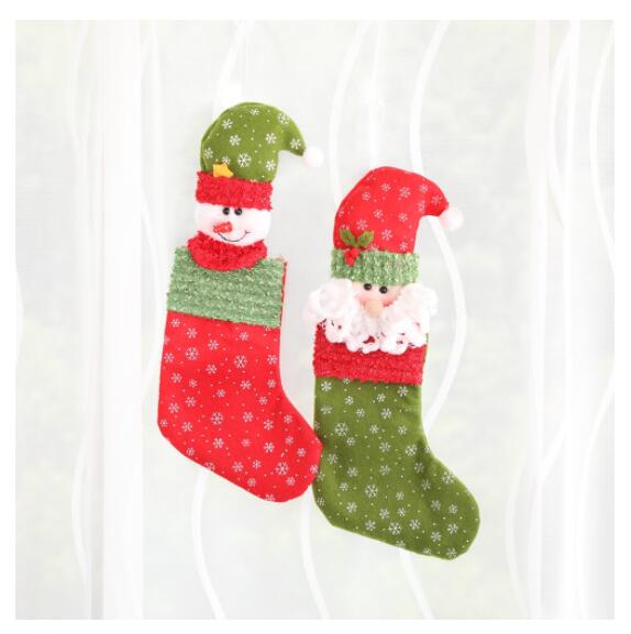 Fashion Colorful Christmas Decoration Supplies Snowman Socks Gift Ornaments