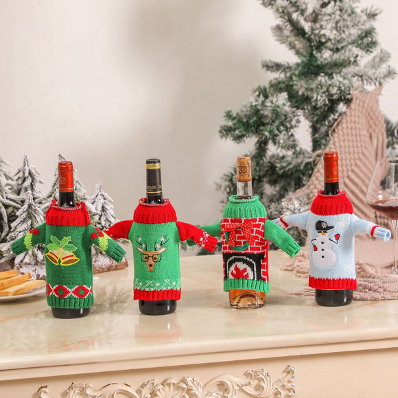 Cheap Price Top Quality Christmas Gift Toy Knitted Red Wine Bottle Cover