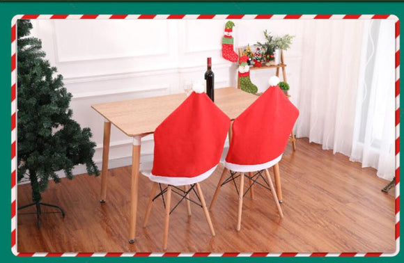 Cheaper Red Felt Christmas Chair Cover for Christmas Home Decoration