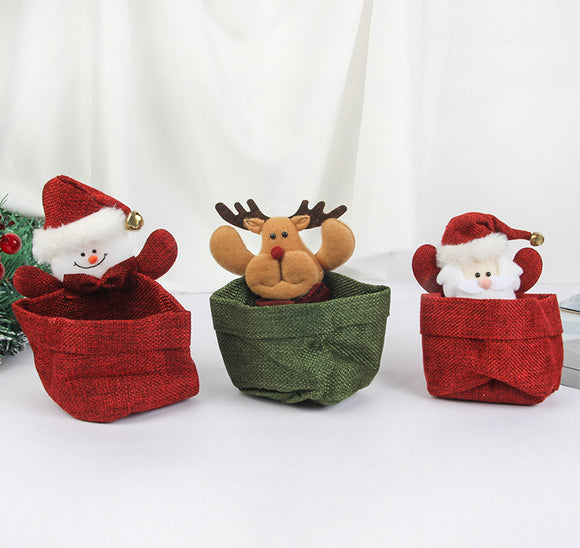 Wholesale Christmas Santa Portable Basket Gift Bag