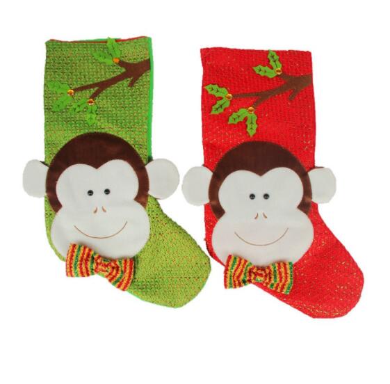 Christmas Supplies Monkey Xmas Hanging Stockings for Home