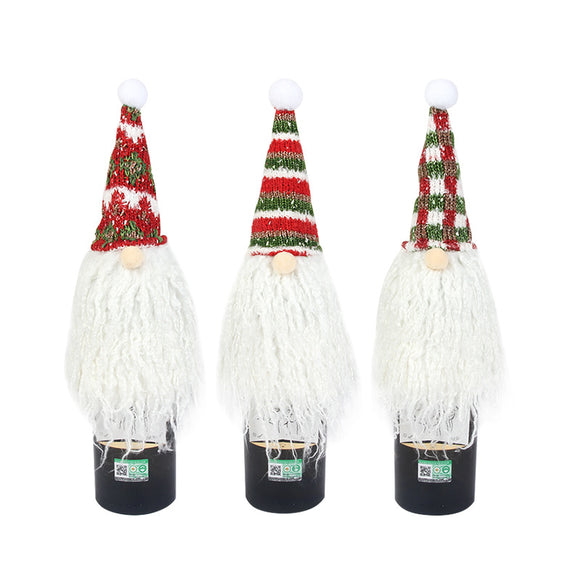 2022 Christmas Santa Gnome Wine Bottle Cover