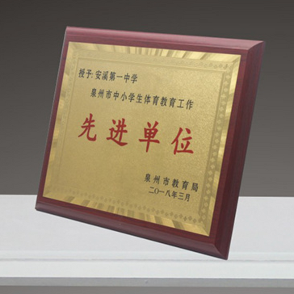 Custom Design Wooden Metal Award Plaques Straight Flange  Gold A1