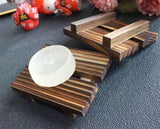 Eco Friendly Portable Wooden Bamboo Soap Dish With Drain For Bathroom Kitchen