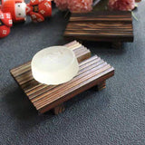 Eco Friendly Portable Wooden Bamboo Soap Dish With Drain For Bathroom Kitchen